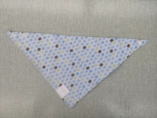 Stock item: 100% cotton double layer 3-pack printed baby triangle bibs, stock baby cotton bibs