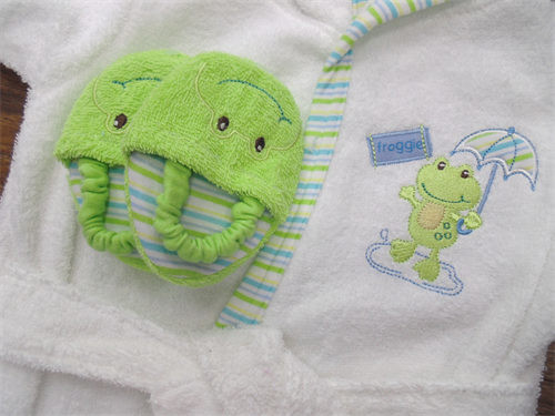 100% Cotton Custom Bath Robe with Hood for baby Unisex