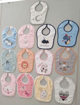 100% cotton two-layer customized designs soft baby boy and girl bibs
