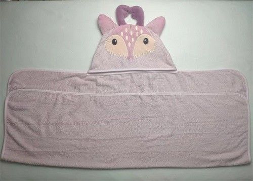 Custom Made 100% Cotton Deer Pattern Baby Girl Bath Towel