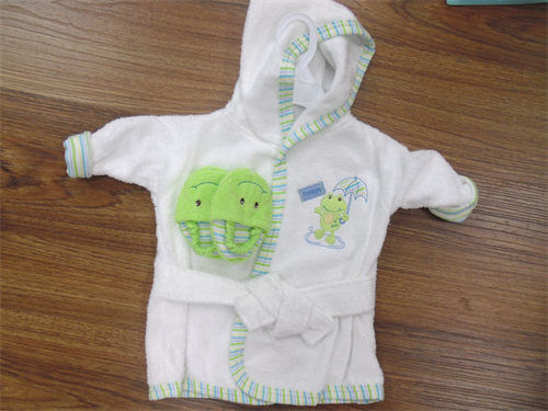 100% Cotton Custom Bath Robe with Hood for baby Unisex